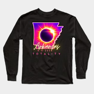 ARKANSAS TOTALITY NEON GLOW TOTAL ECLIPSE 4-8-2024 Long Sleeve T-Shirt
